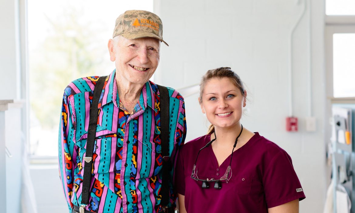 senior man with young woman dental student at hiwassee college