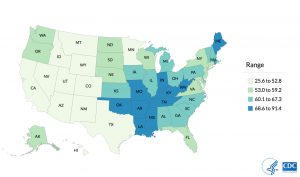 Lung Cancer map of US