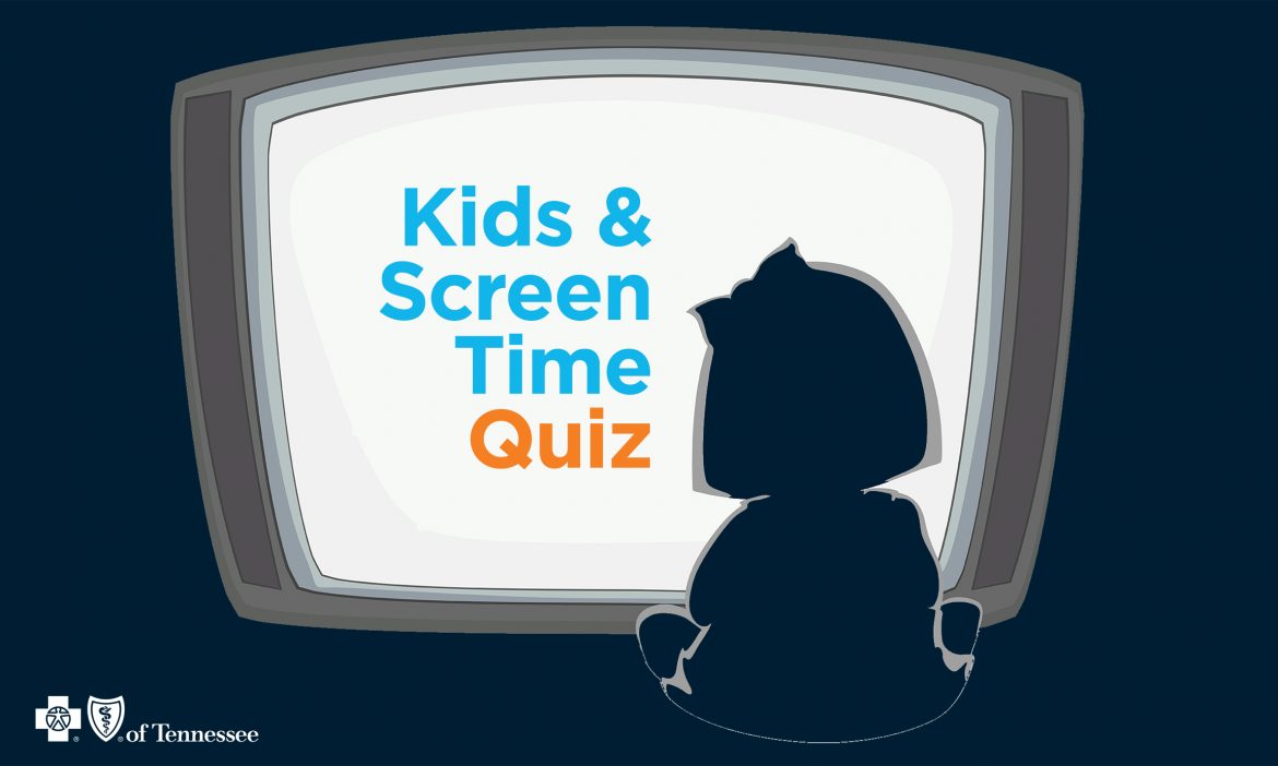 illustration of child looking at tv reading quiz kids and screen time
