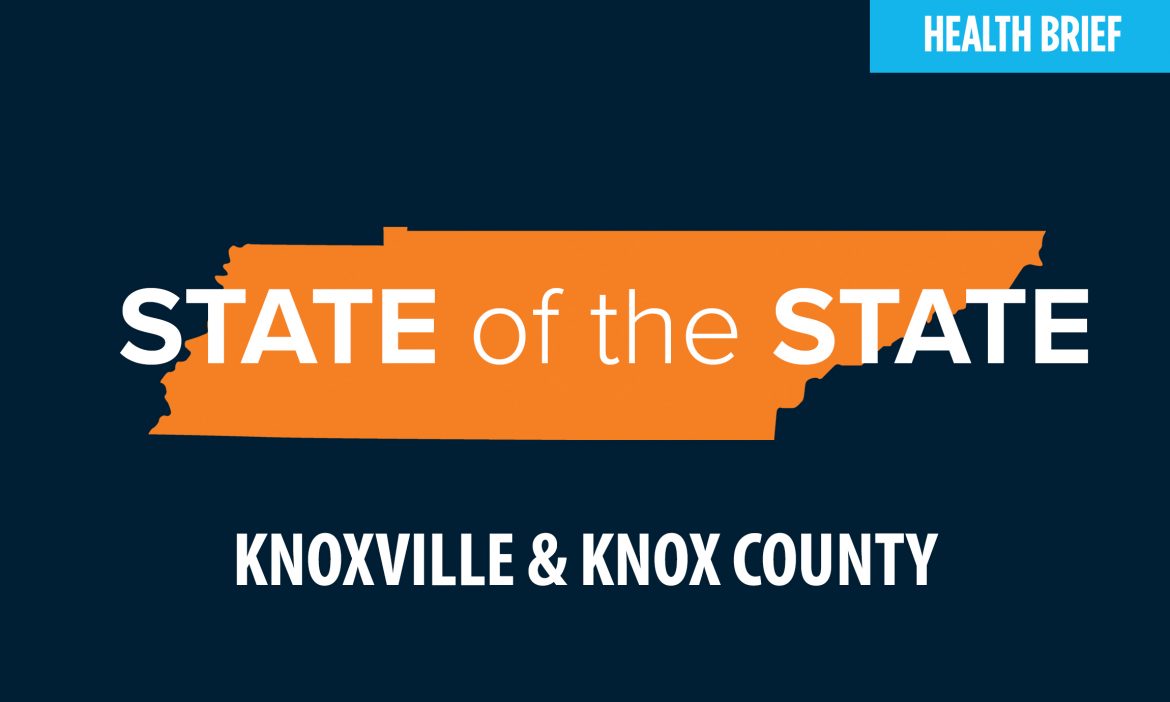 outline of state of tennessee with text knoxville and knox county health brief