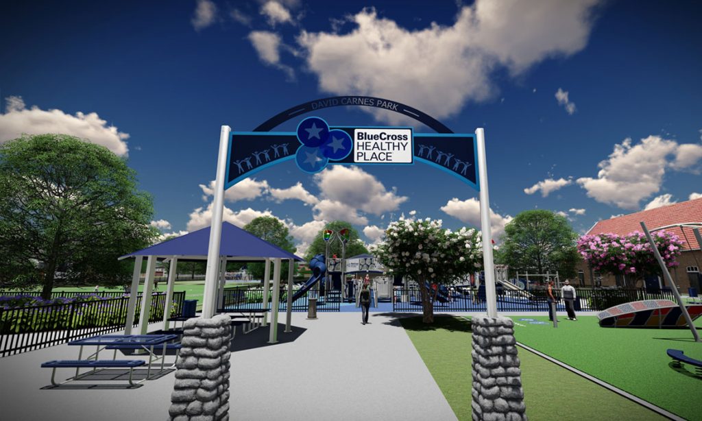rendering of bluecross healthy place entrance in Memphis